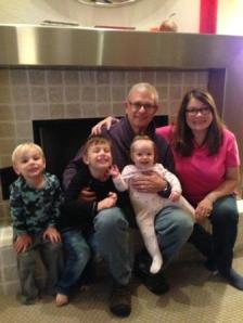 Barb and Dan Johnson are surrounded by their grandchildren, Kipton, Ian and Sophia